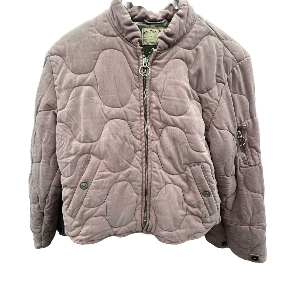 Free People Quilted Jacket in Light Purple